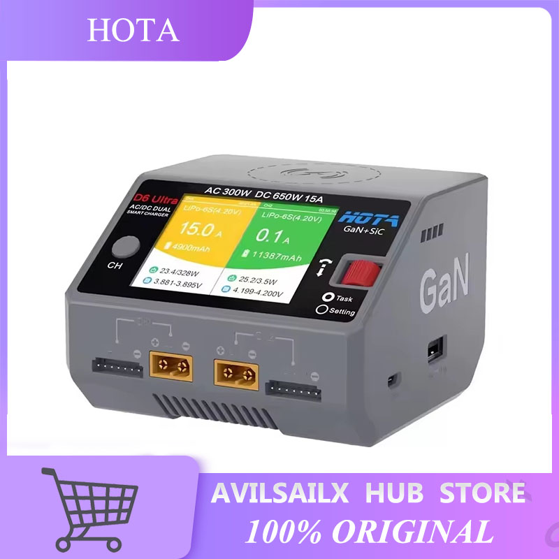 Lipo Battery 6S - HOTA D6 Ultra GaN+SiC Dual-Channel-Ladegerät AC300W