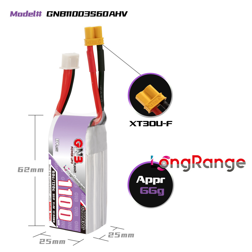 GNB 1100 mAh 2S 3S 4S 6S 60C/1 – Lipo Battery 6S Bewertung und Preis